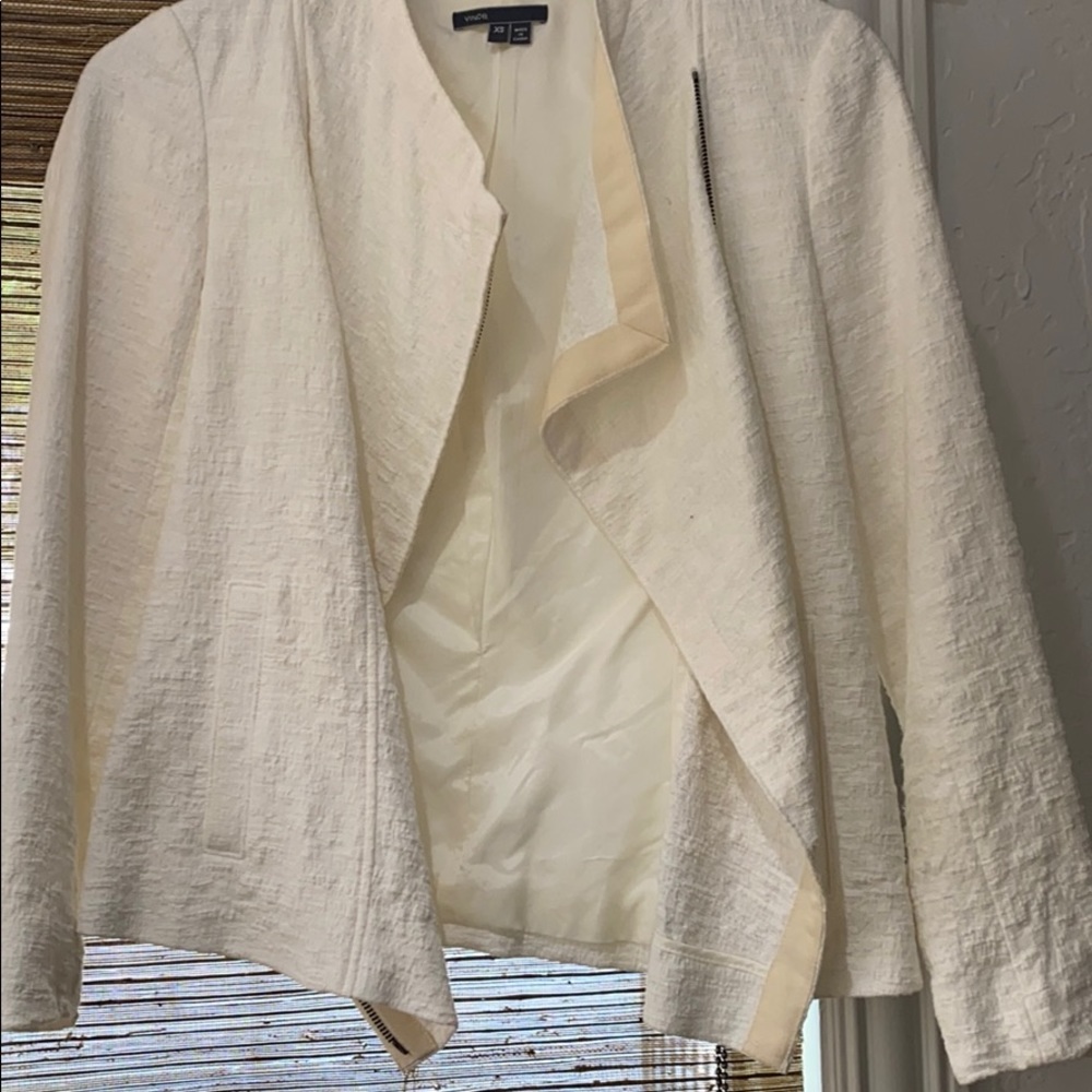 Vince cotton tweed cropped jacket